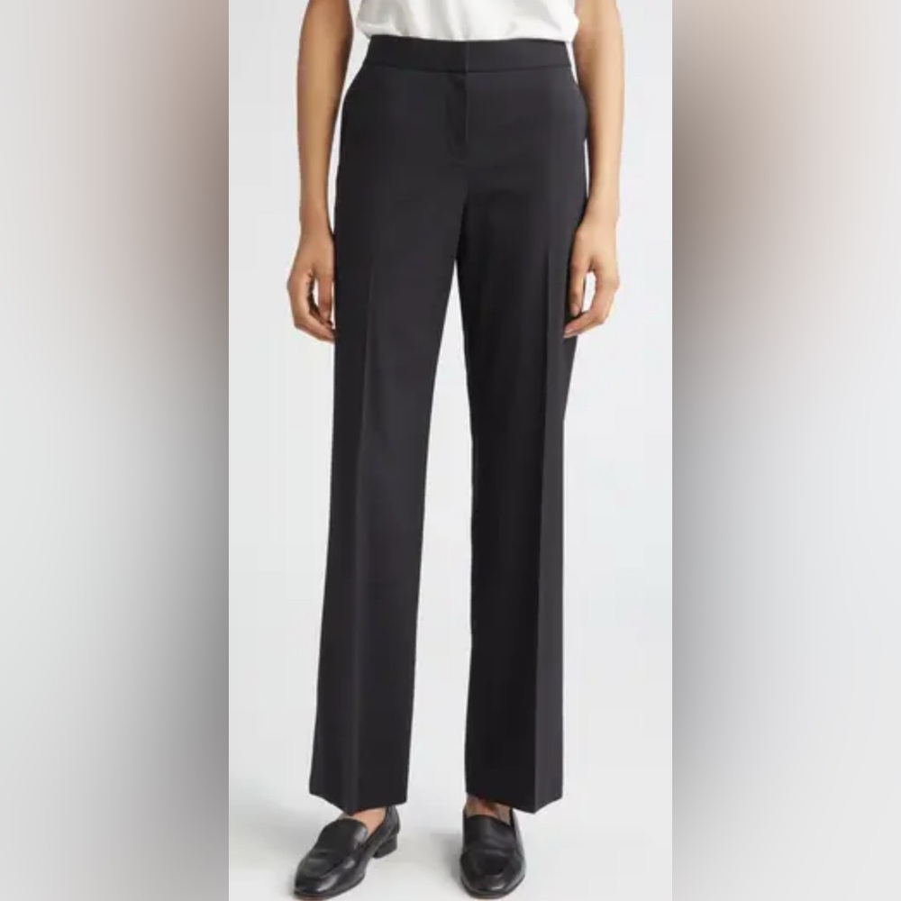 Lafayette 148 Irving Straight Leg Pants in Black -‎ 8